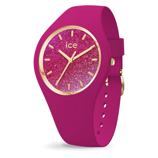 ICE glitter Fuschia Pink Watch 022575 with dazzling fuchsia strap and glitter gradient dial.