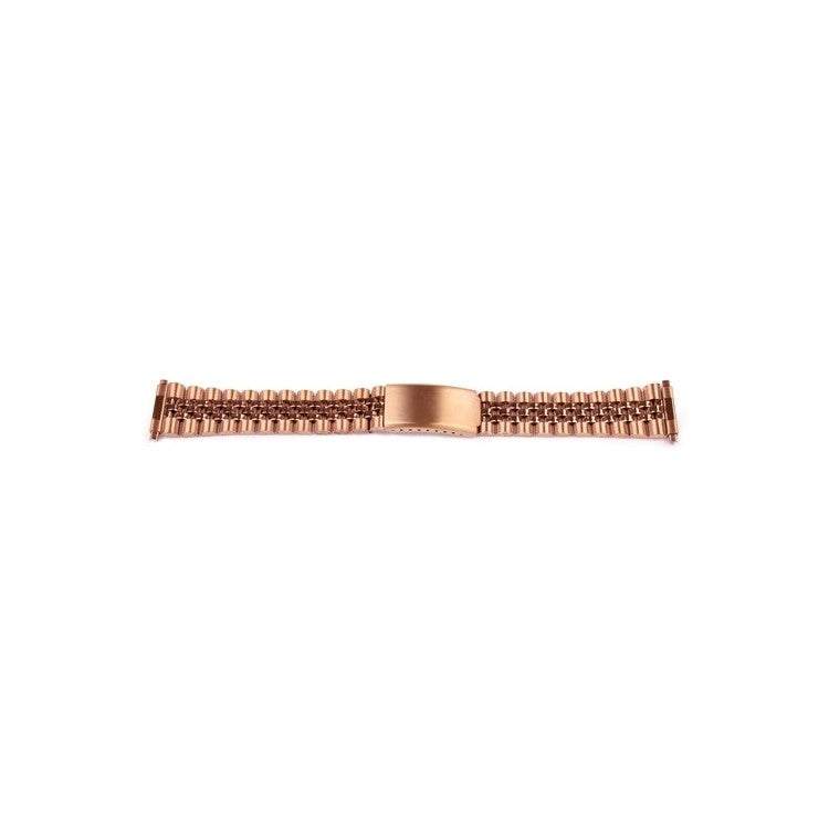 Jubilee Style Rose Gold Metal Watch Bracelet with Telescopic Ends for Easy Attachment.