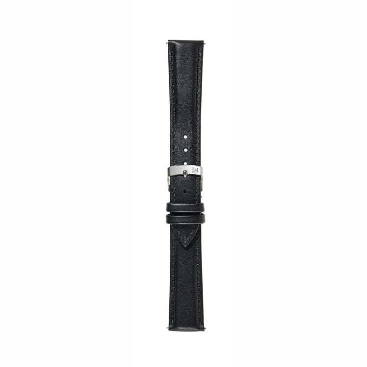 Morellato Trend vegan leather watch strap in black with easy click spring bars.