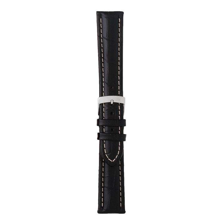 Morellato Plus alligator grain calf leather watch strap with cream contrast stitching.