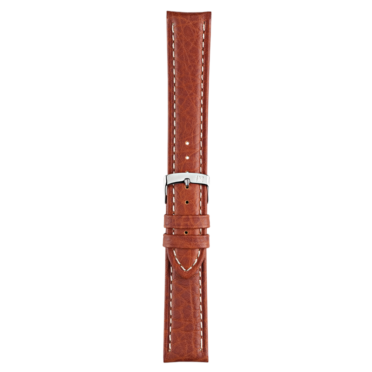 Morellato Kuga padded calf leather watch strap with cream contrast stitching.