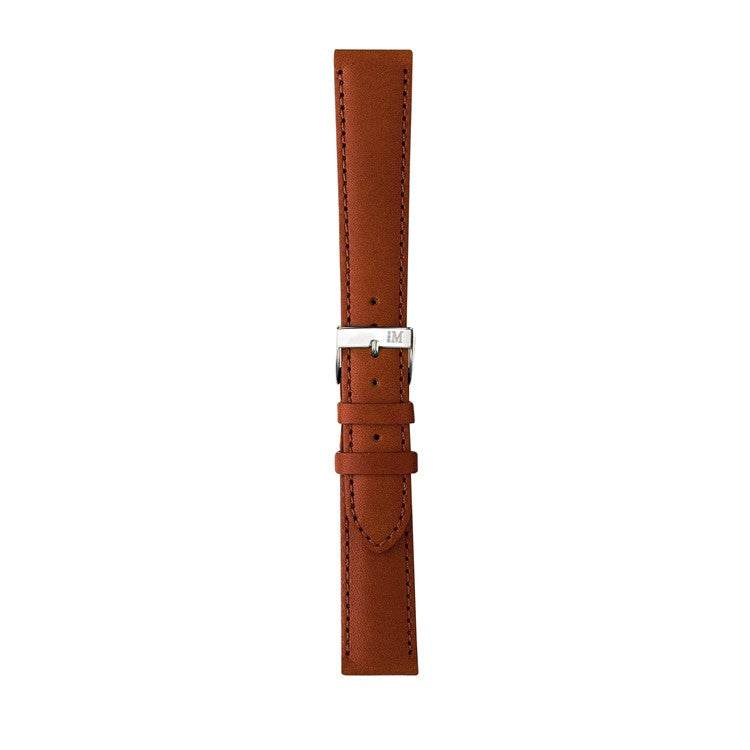 Morellato GRAFIC Calf Leather Watch Strap, minimalist design, brown leather with tonal stitching.