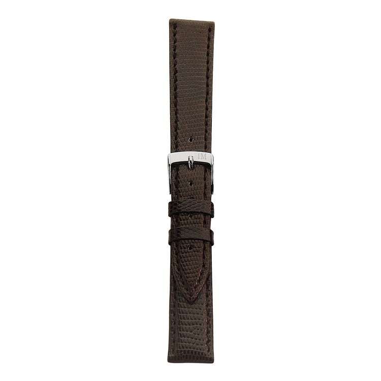 Morellato Violino genuine lizard watch strap in brown, handcrafted with padded profile.