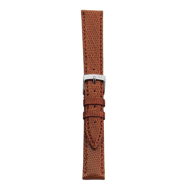 Morellato Violino Genuine Lizard Watch Strap in brown with silver buckle, handcrafted luxury.