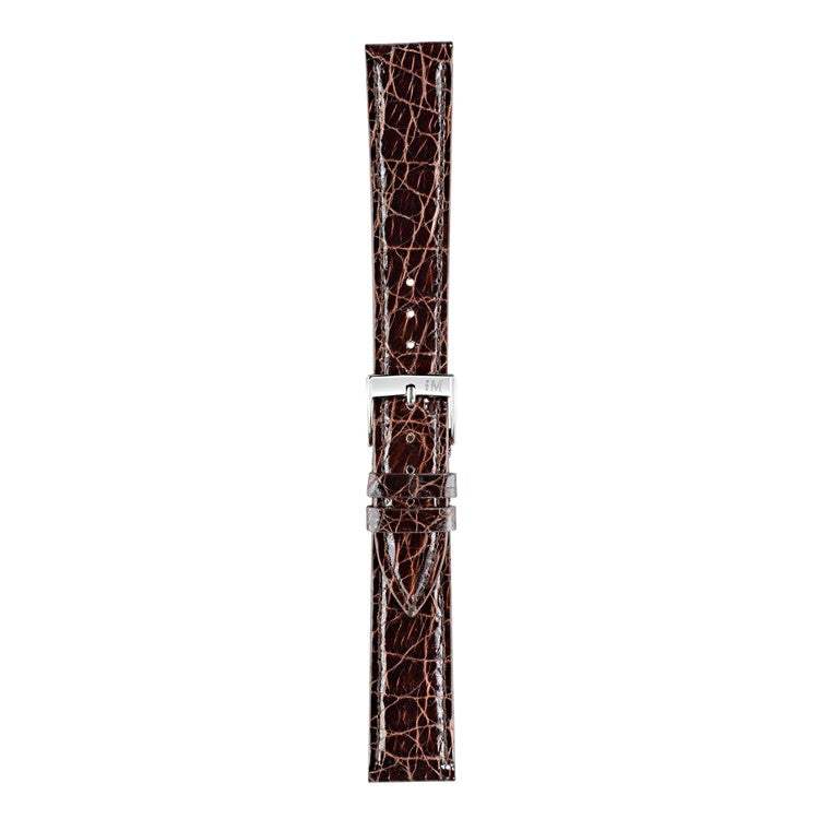 Morellato Tracy genuine crocodile watch strap in brown, showcasing luxury and sophistication with a subtle sheen.