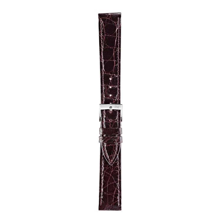 Morellato Tracy genuine crocodile watch strap in dark brown, luxury leather accessory.