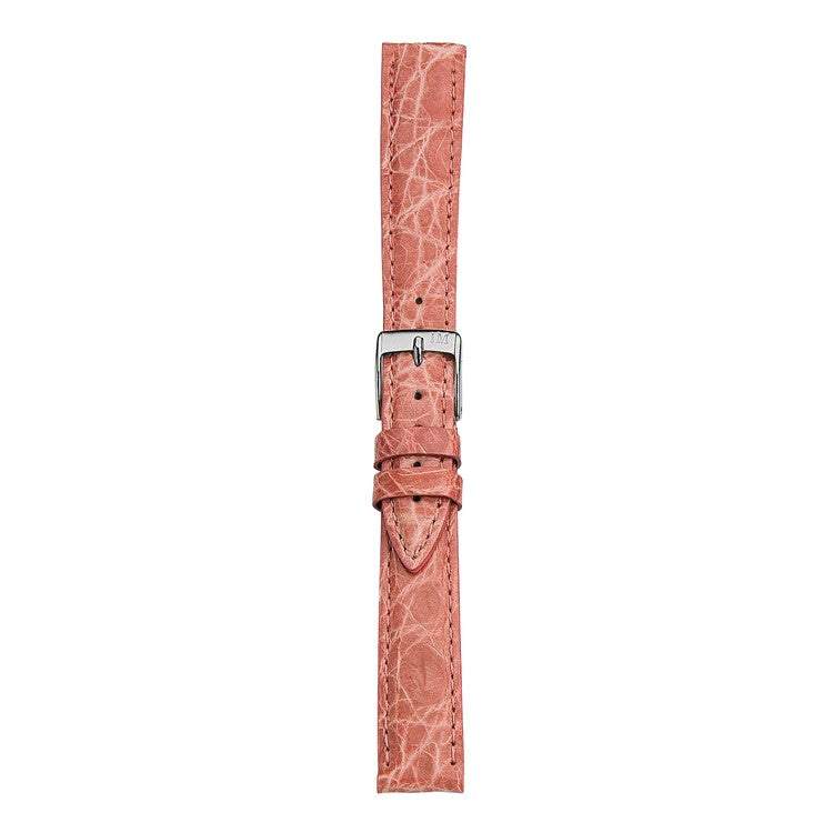 Morellato Tracy Genuine Crocodile Watch Strap in pink, crafted from Colombian crocodile leather, showcasing luxury and comfort.