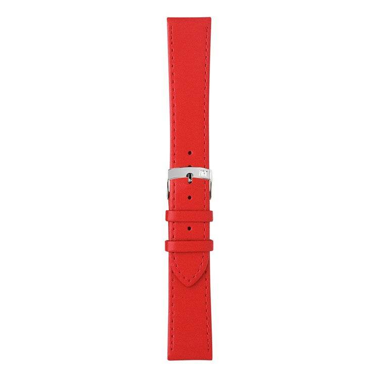 Red calf leather watch strap with sleek design and tone-on-tone stitching, Morellato Sprint.
