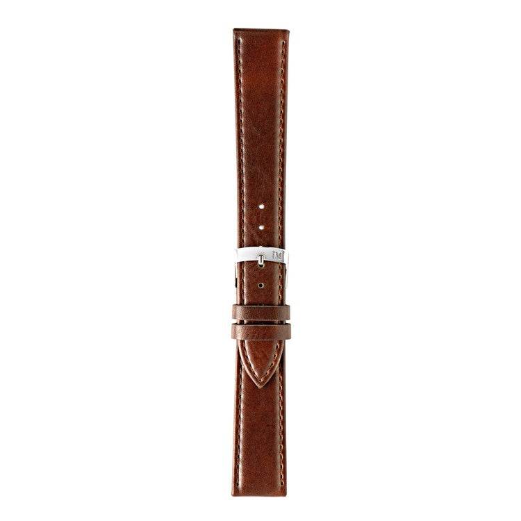Morellato Gelso Nappa Grain Vegan Leather Watch Strap in brown with tonal stitching.