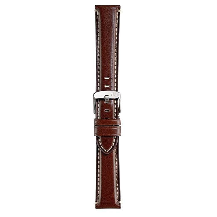 Morellato Giorgione brown calf leather watch strap with contrast stitching and classic padded design.