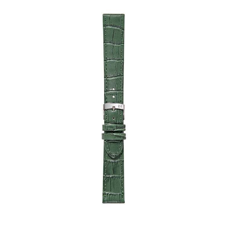 Morellato Juke alligator grain green leather strap with tonal stitching.