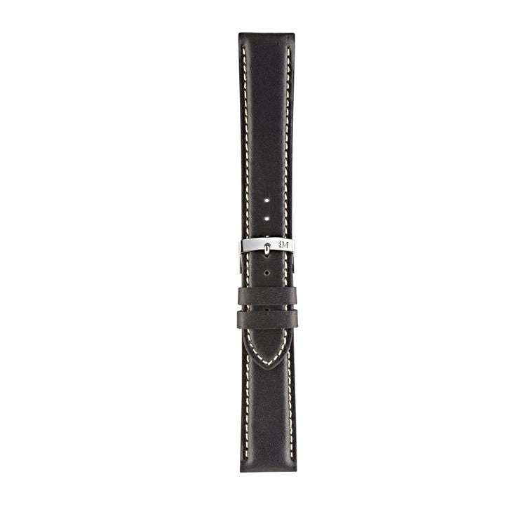 Morellato Rodius coated leather watch strap with polyurethane layer and contrast stitching.