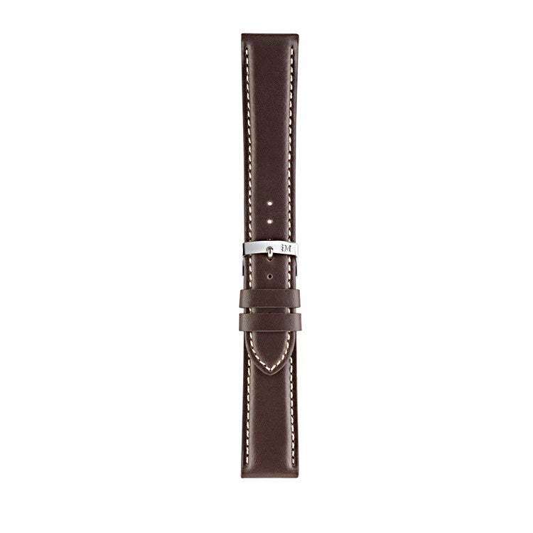 Morellato Rodius coated leather watch strap with cream contrast stitching, Performance Collection.