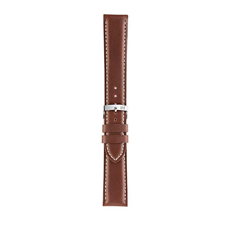 Morellato Rodius coated leather watch strap with cream contrast stitching, featuring clean-cut edges and square padding from the Performance
