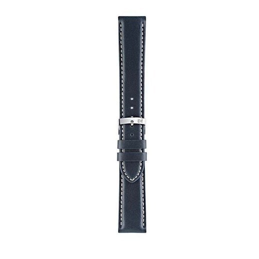 Morellato Rodius coated leather watch strap with cream contrast stitching and square padding.