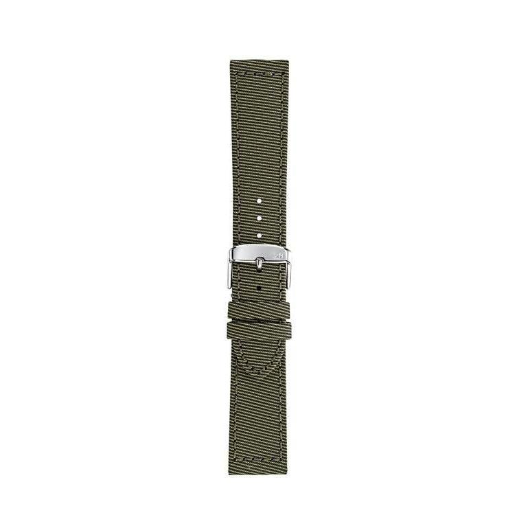 Morellato Corfu recycled fabric watch strap with steel buckle, eco-friendly design in durable Gabardine weave.