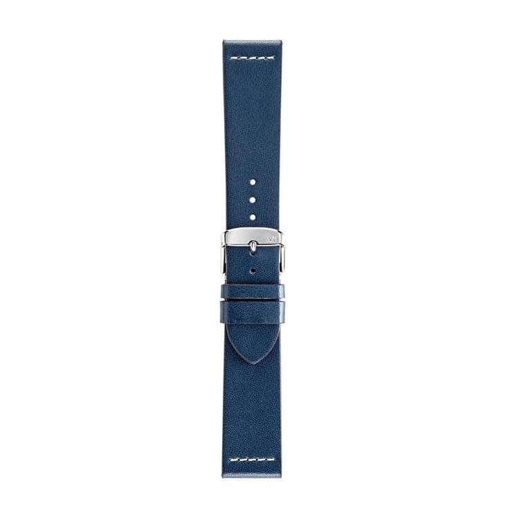 Eco-friendly Morellato Paros recycled leather watch strap with calfskin texture and cream contrast stitching.