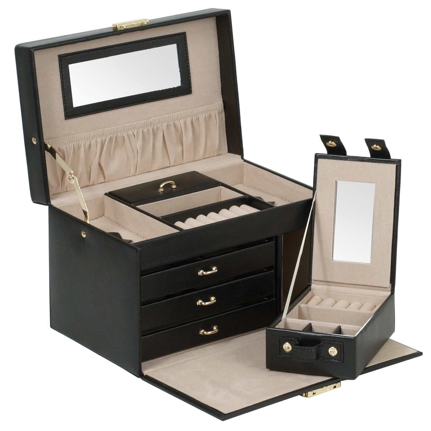 Watch Avenue UKJewellery BoxWolf Heritage Small Jewellery Box Black 280002Watch Avenue UK