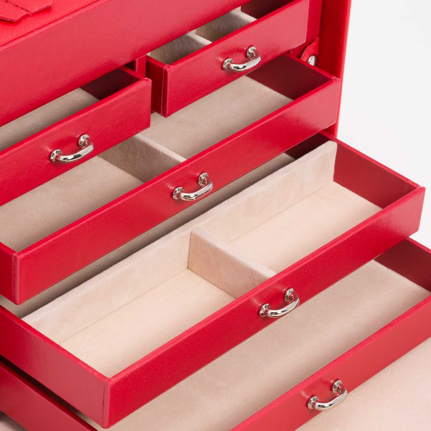 Watch Avenue UKJewellery BoxWolf Heritage Medium Jewellery Box Red Saffiano 280114Watch Avenue UK