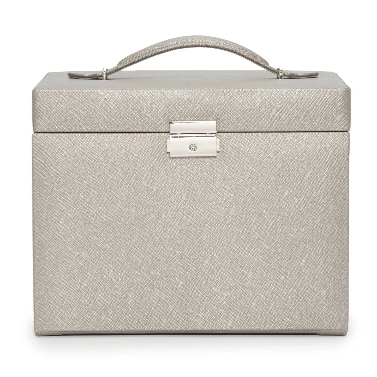 Watch Avenue UKWolf Heritage Medium Jewellery Box Pewter Saffiano 280134Watch Avenue UK