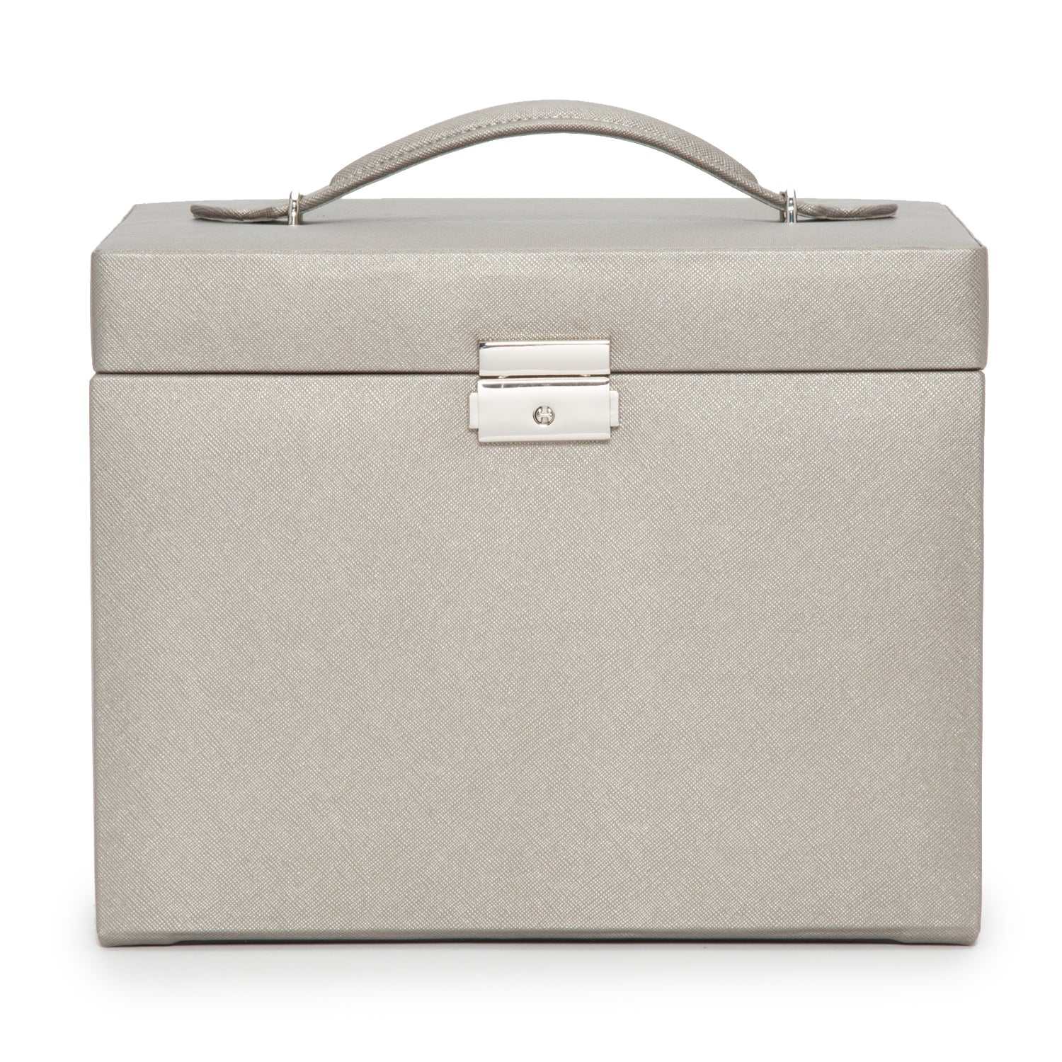 Watch Avenue UKWolf Heritage Medium Jewellery Box Pewter Saffiano 280134Watch Avenue UK