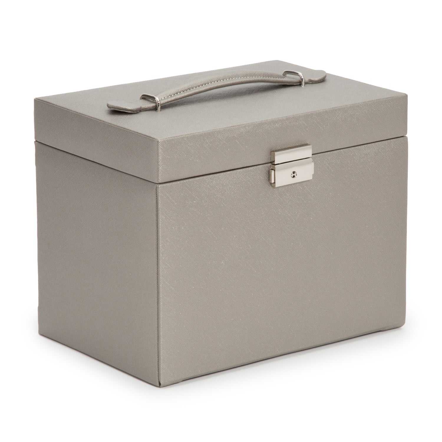 Watch Avenue UKWolf Heritage Medium Jewellery Box Pewter Saffiano 280134Watch Avenue UK