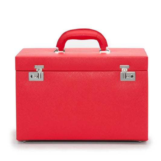 Jewellery BoxWolf Heritage Jewellery Armoire Red Saffiano 280814Introducing the Wolf Heritage Jewellery Armoire in striking Red Saffiano (Model: 280814) – an embodiment of unique style harmoniously blended with functional design.