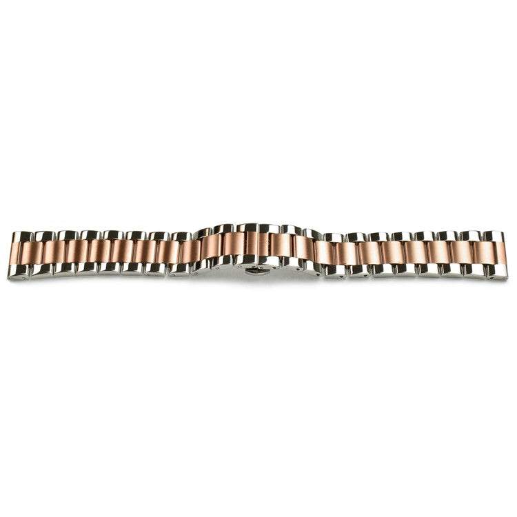 Centre Spring Release Metal Watch Bracelet in bi-color finish, showcasing durable metal links and a secure clasp, available in multiple sizes for versatile watch styles.