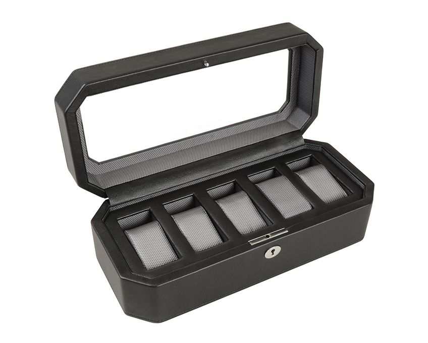 Wolf Heritage Windsor 5 Piece Watch Box Black/Grey 4583029