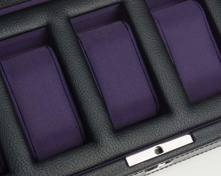 watch boxesWolf Heritage Windsor 5 Piece Watch Box Black/Purple 458303Introducing the Wolf Heritage Windsor 5 Piece Watch Box in Black/Purple (Model 458303) – a stylish and functional accessory meticulously crafted to showcase and orga
