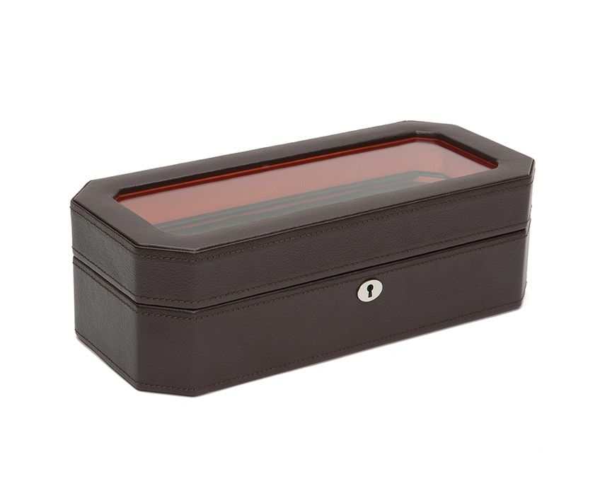 Wolf Heritage Windsor 5 Piece Watch Box Brown/Orange 458306