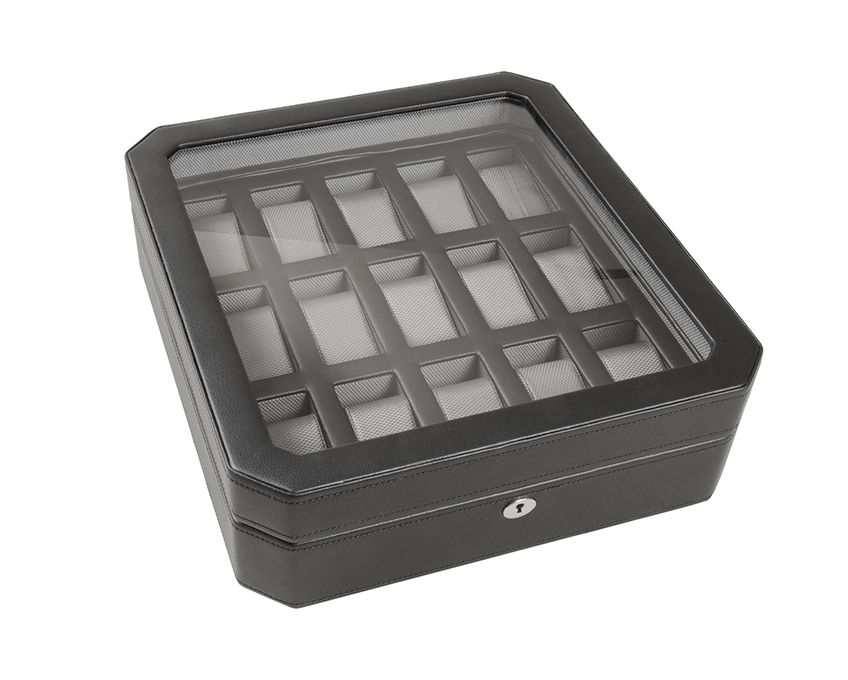 Wolf Heritage Windsor 15 Piece Watch Box Black/Grey 4585029