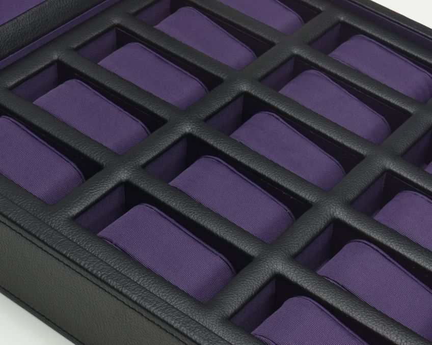 Wolf Heritage Windsor 15 Piece Watch Box Black/Purple 458503