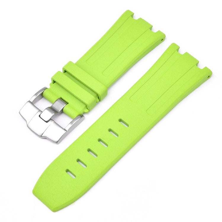 Premium green FKM rubber strap for Audemars Piguet Royal Oak watch.
