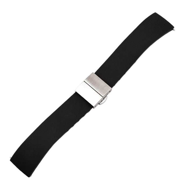 Premium silicone watch strap with center clasp and quick release feature.