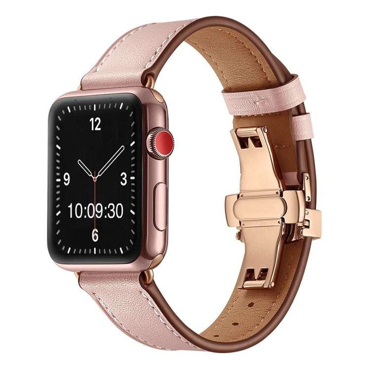 Premium Leather Apple Watch Strap with Rose Gold Clasp | SophisticatedExperience the ultimate in sophistication with our Premium Leather Apple Watch Strap, meticulously crafted from the finest quality leather. This strap features a sub