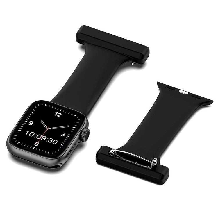 Black Nurse Apple Smart Watch Fob accessory in durable silicone for medical professionals.