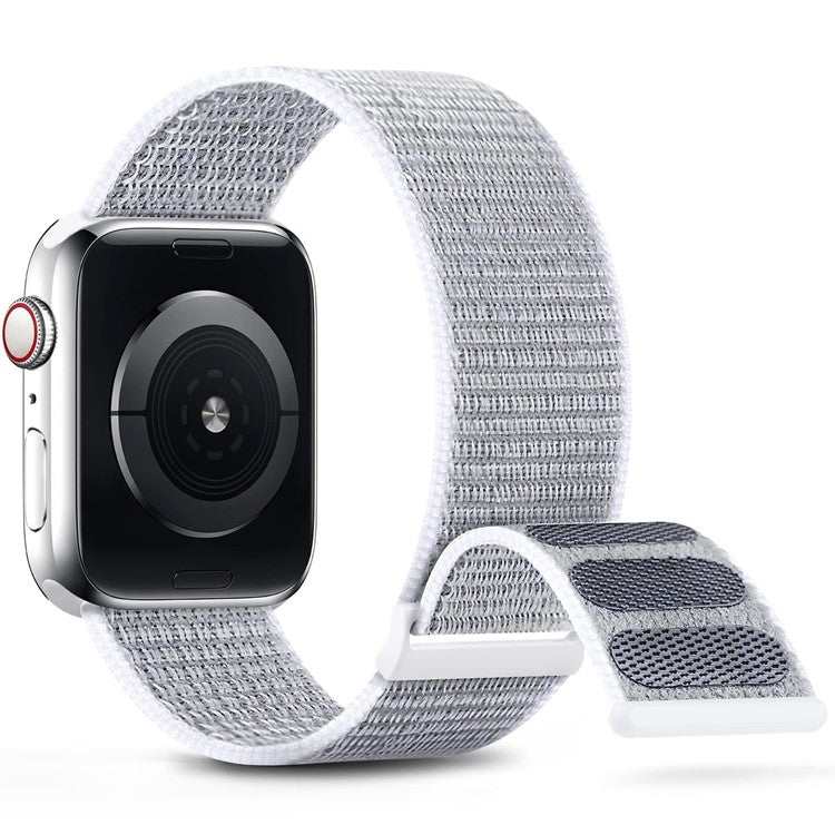 Woven nylon Sport Loop watch strap for Apple Watches, featuring a fine weave pattern and loop closure for enhanced comfort and durability.