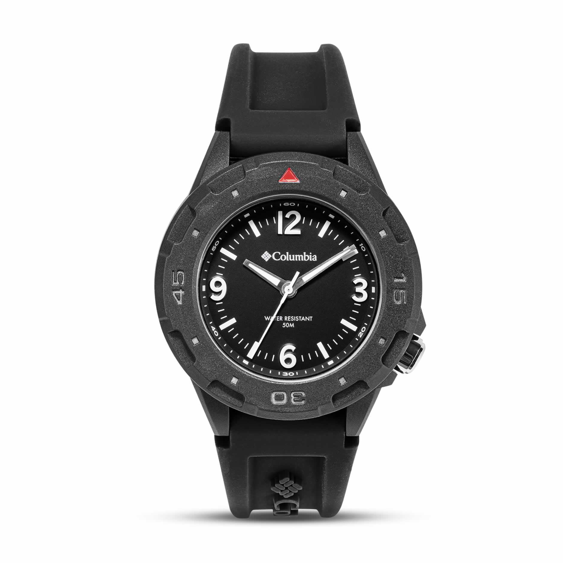 WatchColumbia Watch Trailhead Black Dial Black Silicone Strap