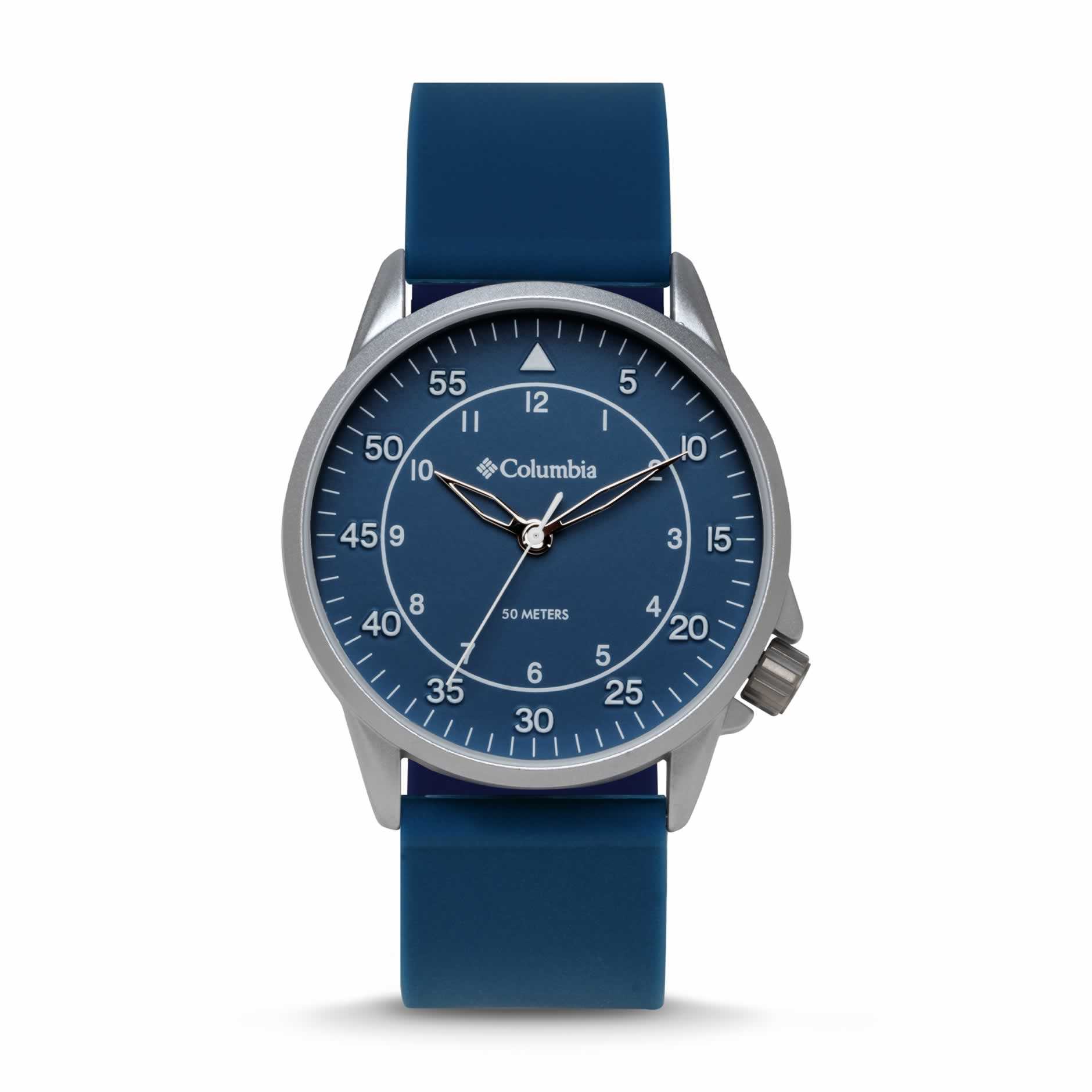 WatchColumbia Watch Viewmont Steel Colour Blue Dial Blue Silicone Strap