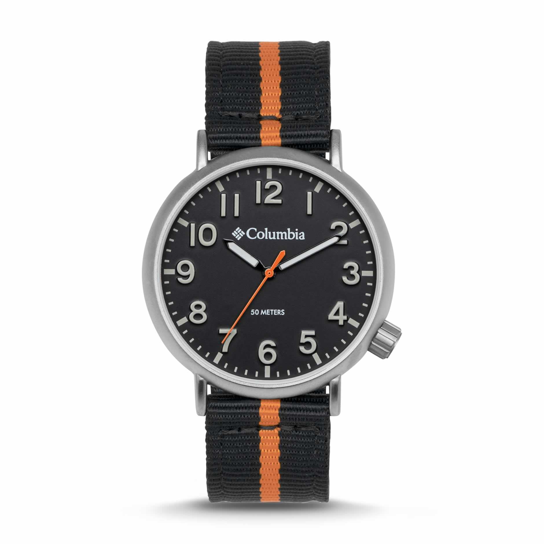 WatchColumbia Watch Trailbanks Steel Colour Black Dial Black Orange Nylon S