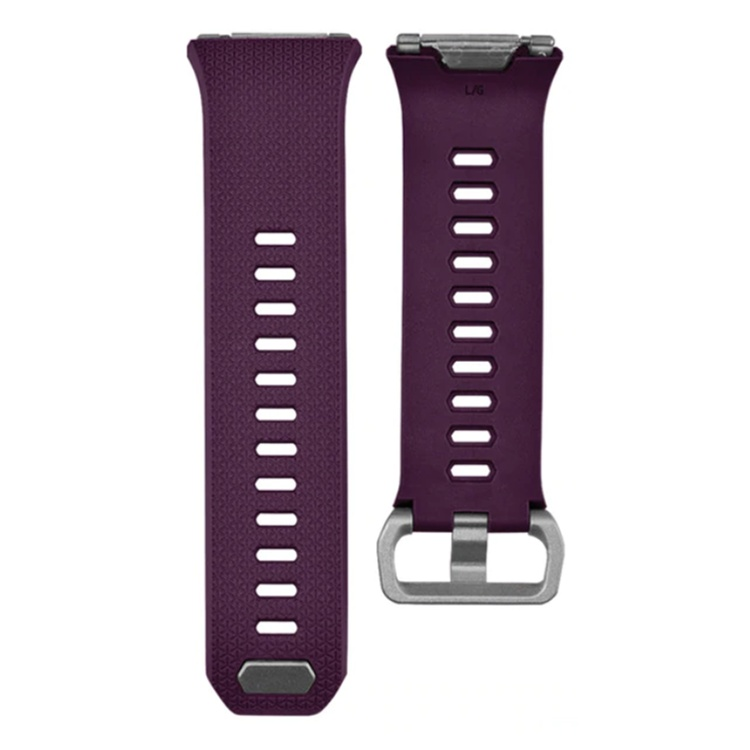 Fitbit Ionic compatible straps in dark purple, available in sizes S and L, for style and durability.