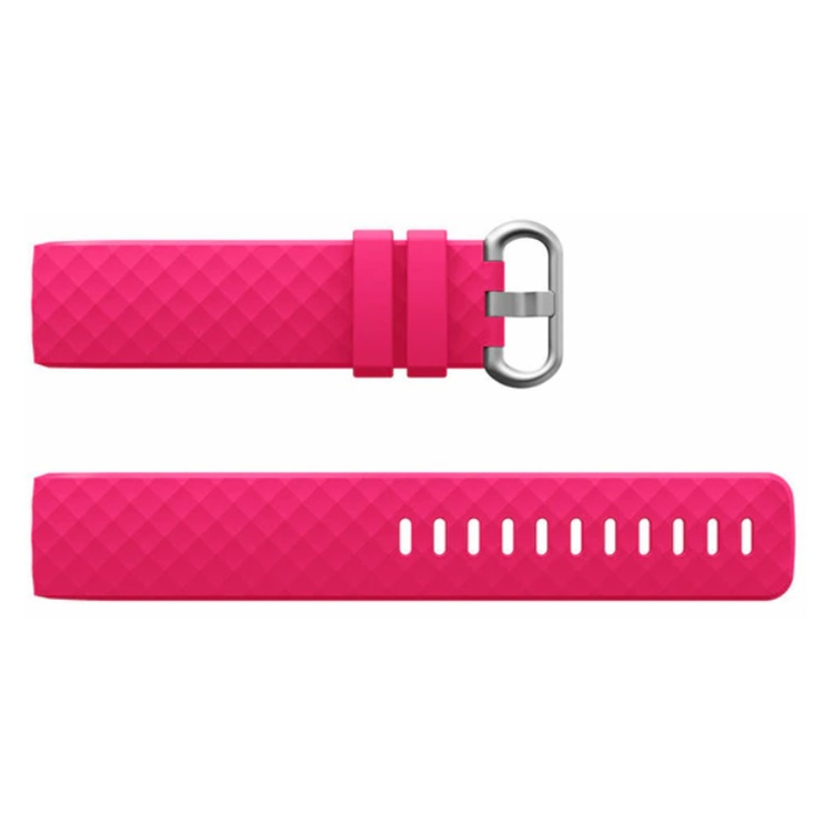 Compatible Fitbit Charge 3 & 4 pink strap, durable and stylish, available in sizes S & L.