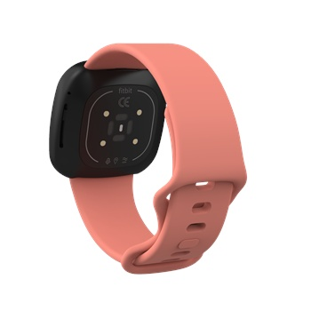 Fitbit Versa 3 compatible strap in pink, sizes S and L, for comfort and durability.