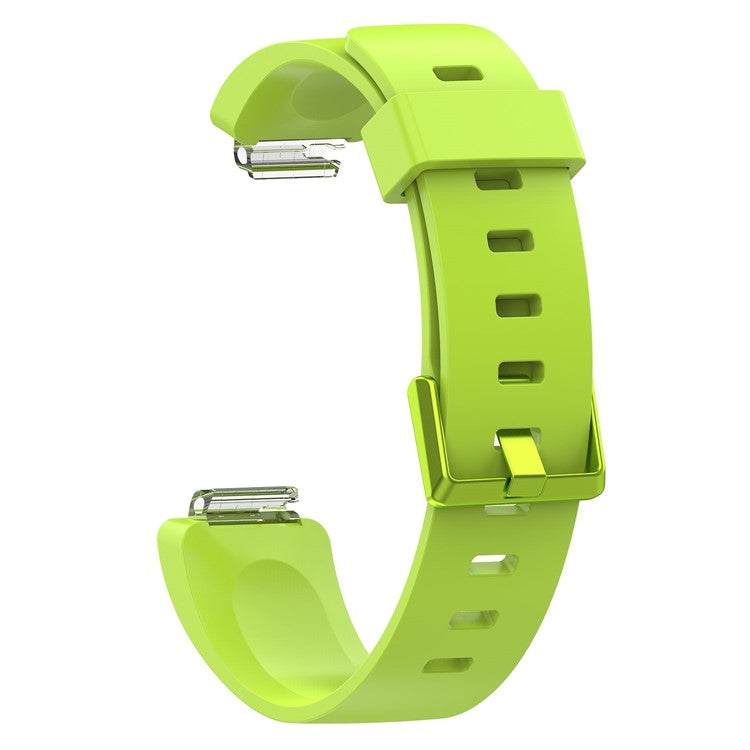 Lime green Fitbit Inspire compatible strap in durable material, available in sizes S and L.