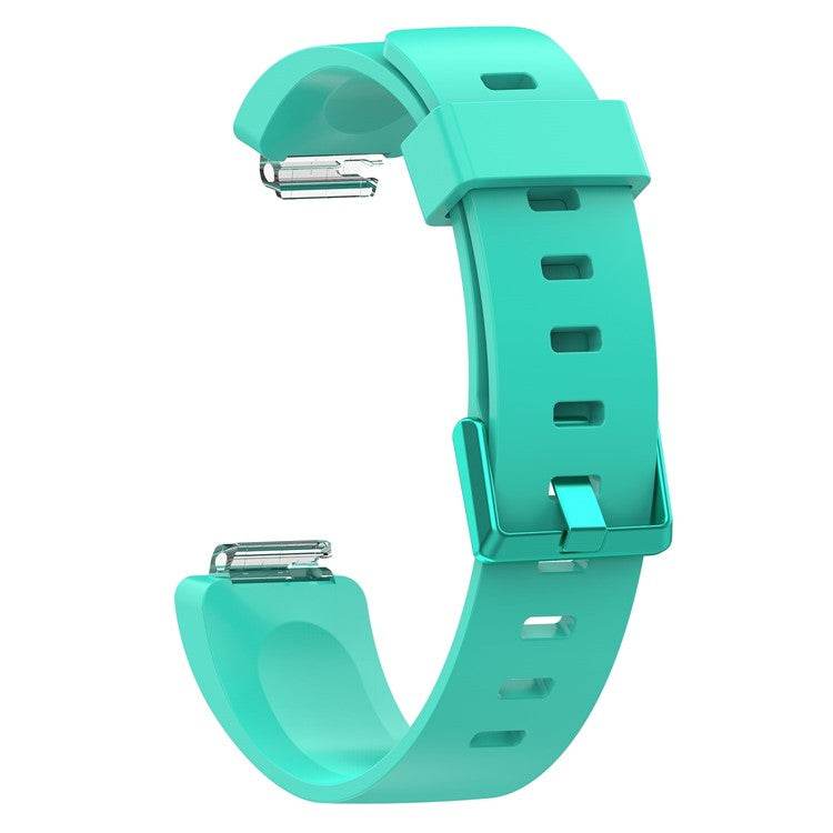 Turquoise Fitbit Inspire compatible strap, adjustable for comfort, available in sizes S and L.