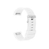 White Fitbit Charge 2 compatible strap, available in sizes S and L.