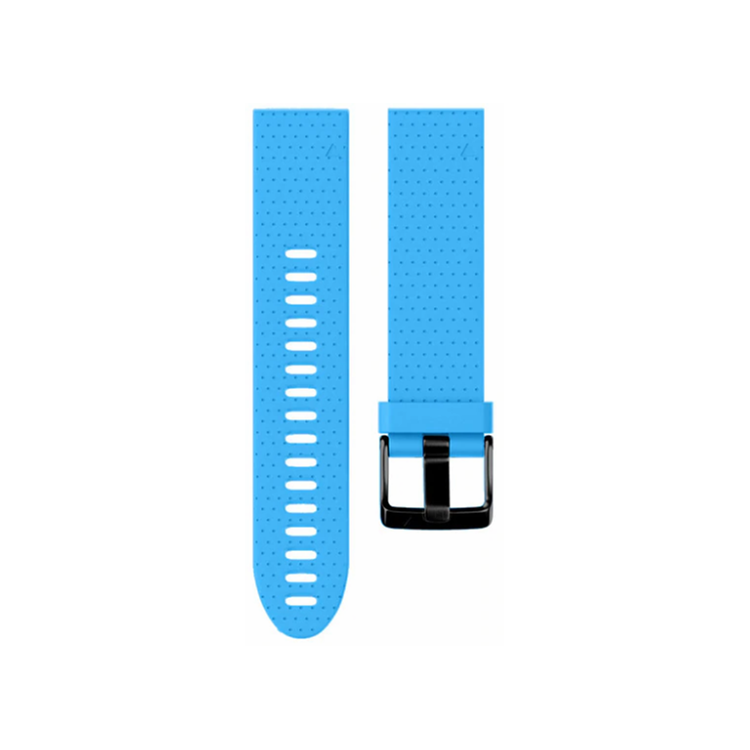 Blue silicone watch strap with black buckle for Garmin Fenix 5S / 5S Plus.