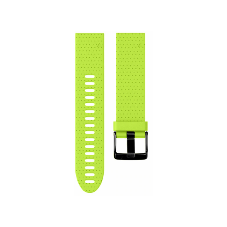 Lime green silicone watch straps with black buckle for Garmin Fenix 5S / 5S Plus.