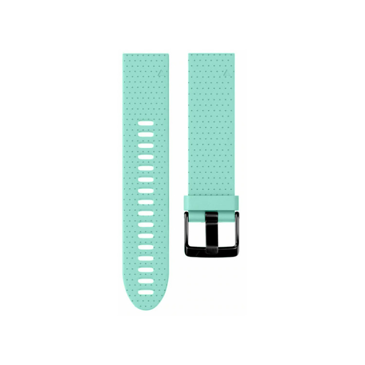 Silicone watch straps with black buckle for Garmin Fenix 5S / 5S Plus, mint color, durable and water-resistant.